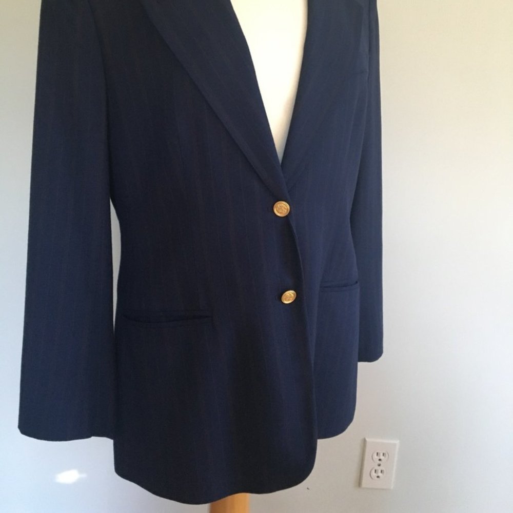 Ralph Lauren Pinstriped Navy Blazer